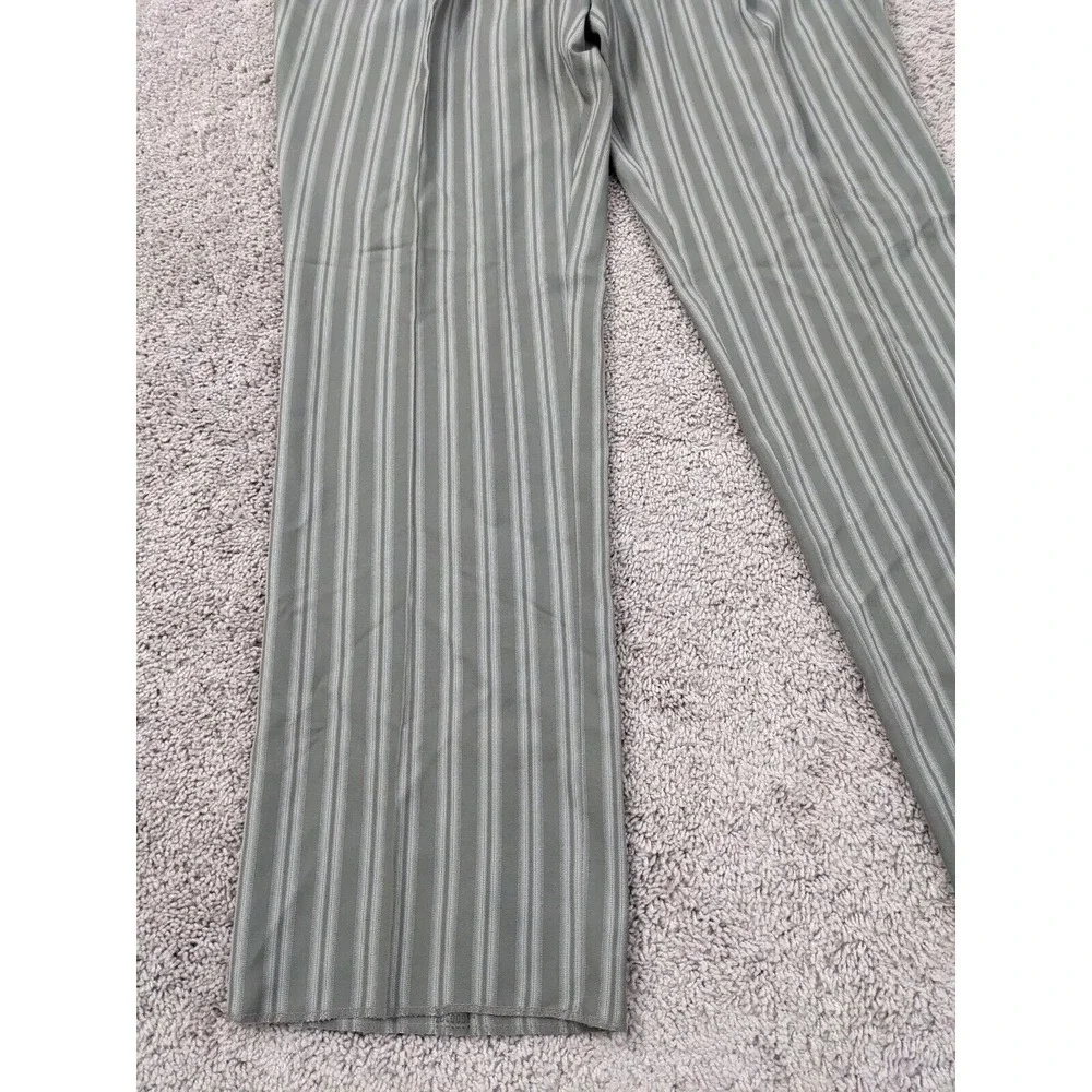 NWT Blu Martini Dress Pants Men's 3X 46W Gray‎ Vertical Stripes Pleated Raw Hem
